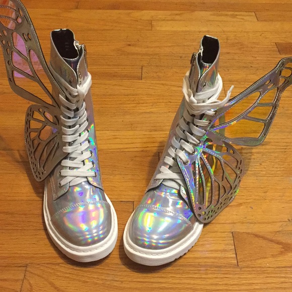 holographic butterfly boots